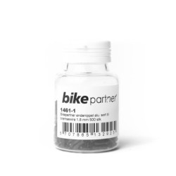 Endestop i aluminium (sort) fra BikePartner. Til bremsewire ø1,8 mm. Dåse med 500 stk.