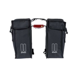 BASIL MARA XL taskesæt (sort) med taskebro. Str. 35 x15 x 32cm, vol: 35 L, maks. bæreevne  10 kg (5 kg i hver taske).
