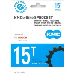 Gearhjul KMC E-bike 15t Bosch gen 2 CrMo Sort 11/128" og 3/32" BSFB5015  3500km+