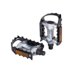 BBB Mount & Go pedaler 9/16 (alu/sort). Højstyrke koldsmedet aluminiums pedal for ekstra  holdbarhed & mindre vægt. Dobbelt refl