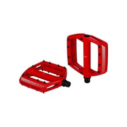 BBB CoolRide platformspedal 9/16 (red). Pedal i et stykke aluminium, CrMo aksel, dobbelt lukkede lejer og aftagelige pins. Vægt: