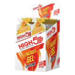 High5 Energy Gel Plus 20 x 40gr (32 ml) Orange Plus m. koffein