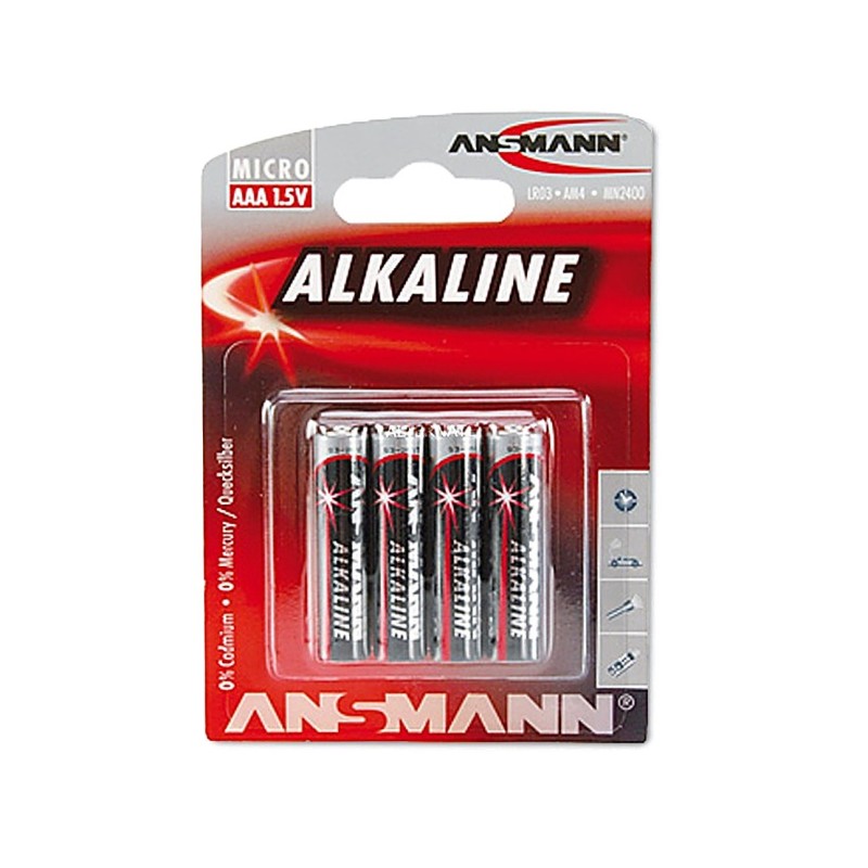 Element / Batteri ANSMANN  LR03/AAA (4 stk. Blister) Alkaline