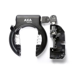 Batterilåse sæt AXA Solid Plus  m. PLUG-IN muligh Bosch Gen. 2, for bagagebære. Inkl. 2 nøgler. Anti-borecylinder & hærdet stålb
