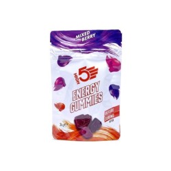 High5 Gummies med mixed bærsmag. 10 x 6 stk. 26 gr. i poser der kan lukkes igen. 21 gr kulhydrat, elektrolytter og B6 vitamin