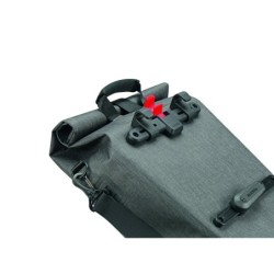 Klickfix LIGHTPACK GT Waterproof cykeltaske (grå). Mål: 34x40x18 cm, vol. 16L, Max. 7kg, vægt: 835g Justerbart krogsystem for ba