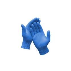 Handske Engangs 100 stk,  Blå, Latexfri og Pulvefrri, Nitrile  Rullekant, Str: Large/9