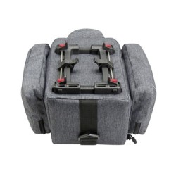 Klickfix Rackpack Sport Trunk bag (grå). Uniklip 2 Regnslag, ydre rum, flaske-lomme, lygteholder, refleks m.m.. Vol. 12 L, max.