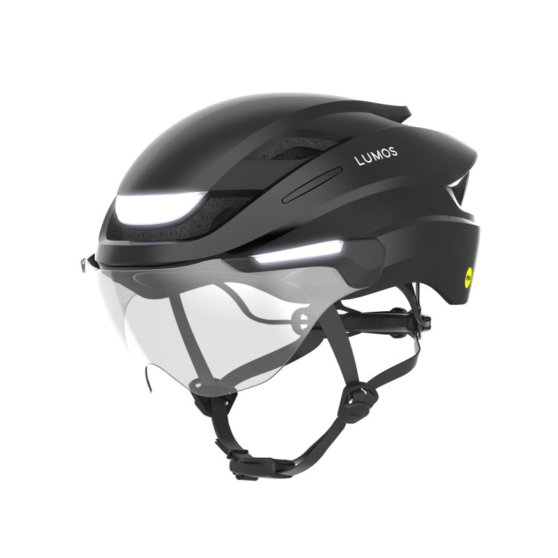 Lumos Ultra E-bike hjelm (Onxy Black) Str. M/L (54-61cm). Cykelhjelm med integrerede lygter, blinklys og bremselys.