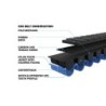 Rem Gates Carbon Drive (sort/blå). 125T, 1375 mm lang, 11 mm Pitch, 12 mm bred