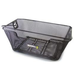 Basil Capri Flex cykelkurv sort mesh bagkurv med bærehåndtag