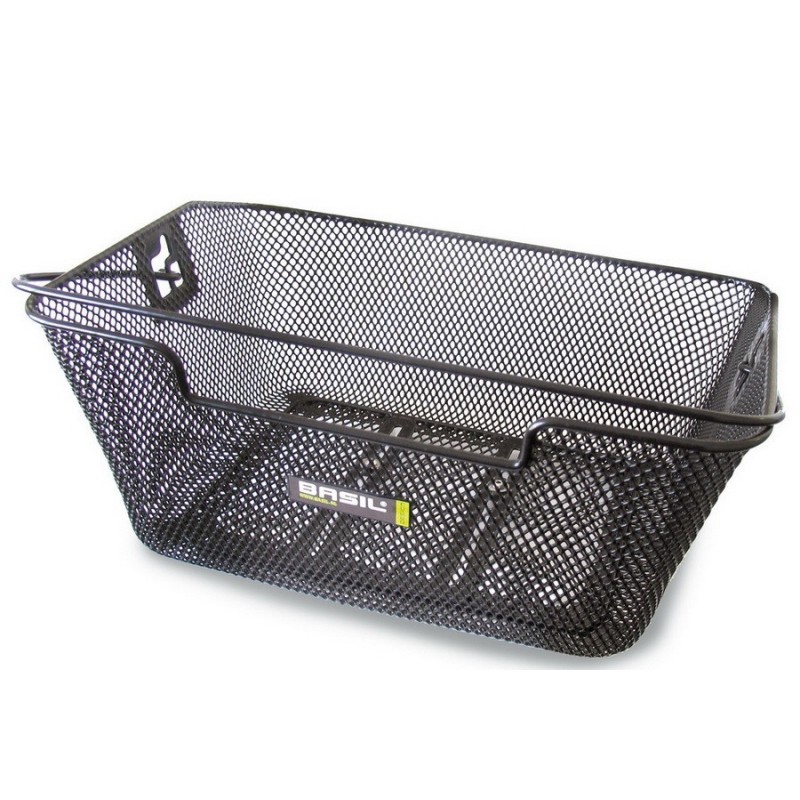 Basil Capri Flex cykelkurv sort mesh bagkurv med bærehåndtag
