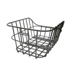 Basil Cento Alu cykelkurv bag – sort aluminiums kurv med skrånende sider og fast montering