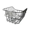 Basil Cento Alu cykelkurv bag – sort aluminiums kurv med skrånende sider og fast montering