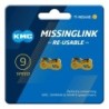 KMC Missing Link 9 speed. Samleled (guld) til X9L og X9SL. 2 stk. Re-usable