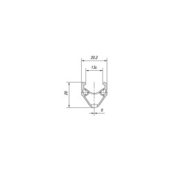 Fælg 700C Mach1 Rim Sort 36h Rigida dobbelt bund udv.20 indv.13,4 h.20mm