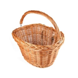 BikePartner forkurv i rattan - håndlavet, 16 L, med forstærkede kroge