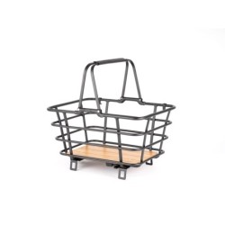 Atran Velo EPIC Shopper cykelkurv – sort bagkurv med bambusbund og AVS montering