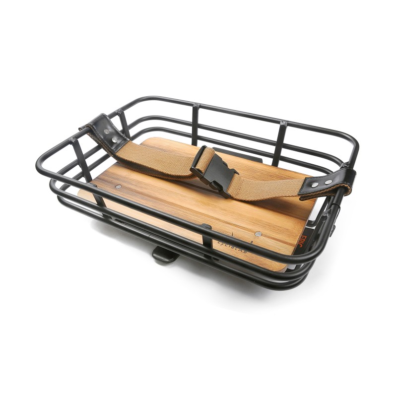 Atran Velo EPIC RETRO cykelkurv – sort AVS-kurv med bambusbund og rem