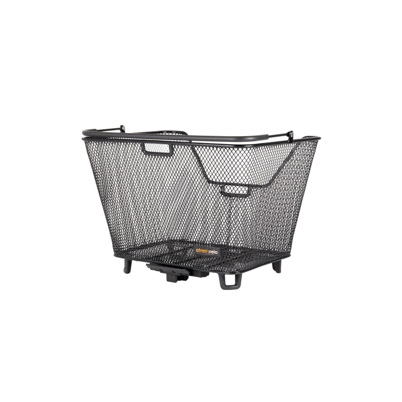 Atran Velo DAILY S cykelkurv – sort bagmonteret kurv i aluminium med AVS, 16L