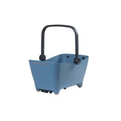 Basil Buddy hundekurv denimblå – cykelkurv bag med MIK beslag, sele og pude, 32L