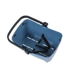 Basil Buddy hundekurv denimblå – cykelkurv bag med MIK beslag, sele og pude, 32L