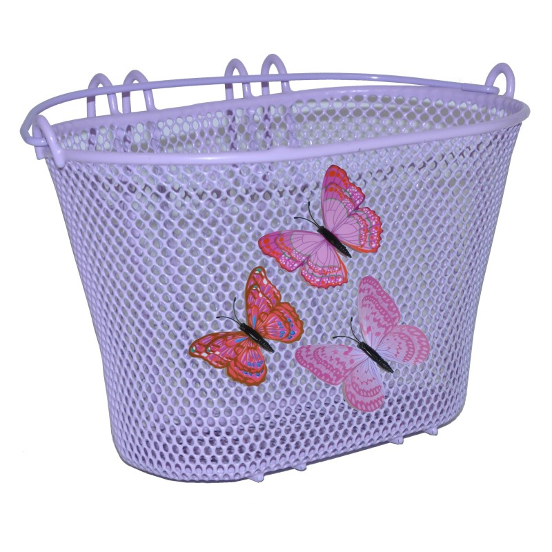 CYKELKURV BASIL JASMIN SOMMERFUGLE LILLA TIL BØRNECYKEL