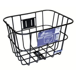 BikePartner Roskilde frontkurv i sort aluminium – fastmonteret cykelkurv 38x29x25 cm