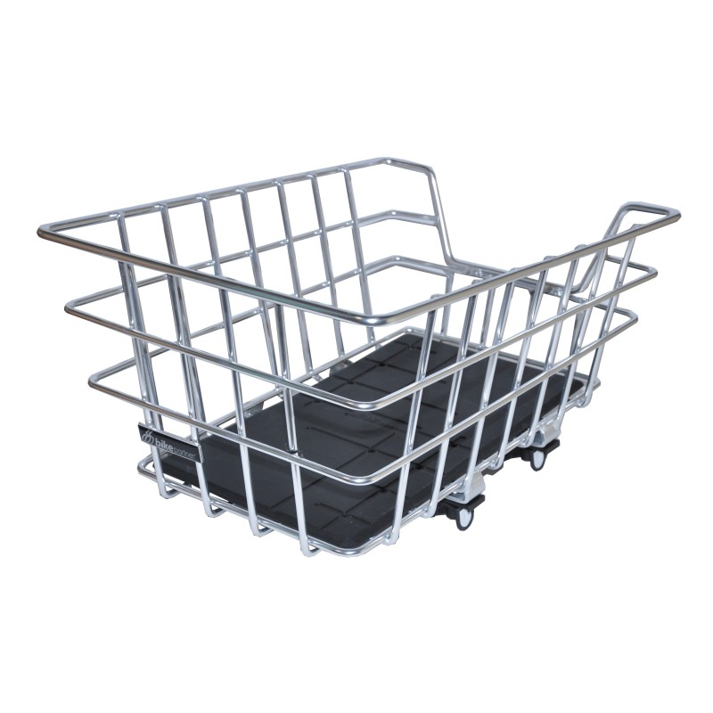 BikePartner Herning sølv cykelkurv bag – alu med Around Fix 46x34x22 cm