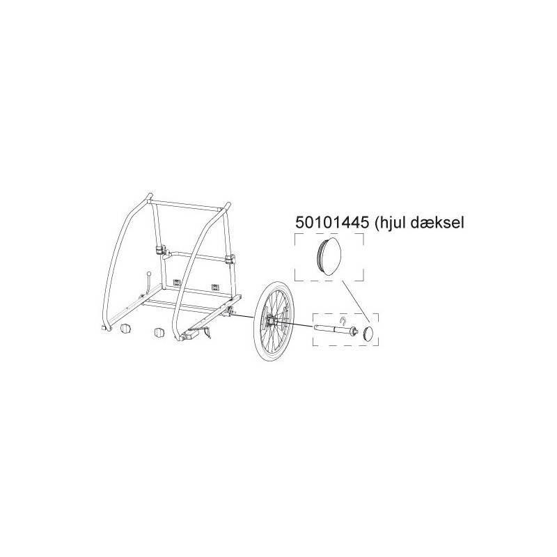 Coaster XT hjul dæksel THULE Trailer Reservedel Wheel cap