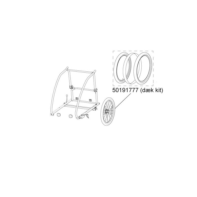 Coaster XT Dæk kit THULE Trailer Reservedel Tire assemply KENDA 20"