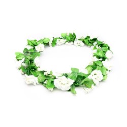 Blomsterranke BASIL GARLAND Hvide Roser 130cm(20)