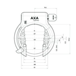 Lås AXA Solid Plus sort Sort m.Plug in system (10) På hængerkort