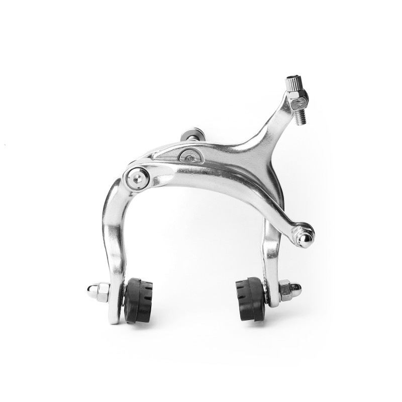 Bremseklo til cykel TW front 61-79 mm sølv set forfra