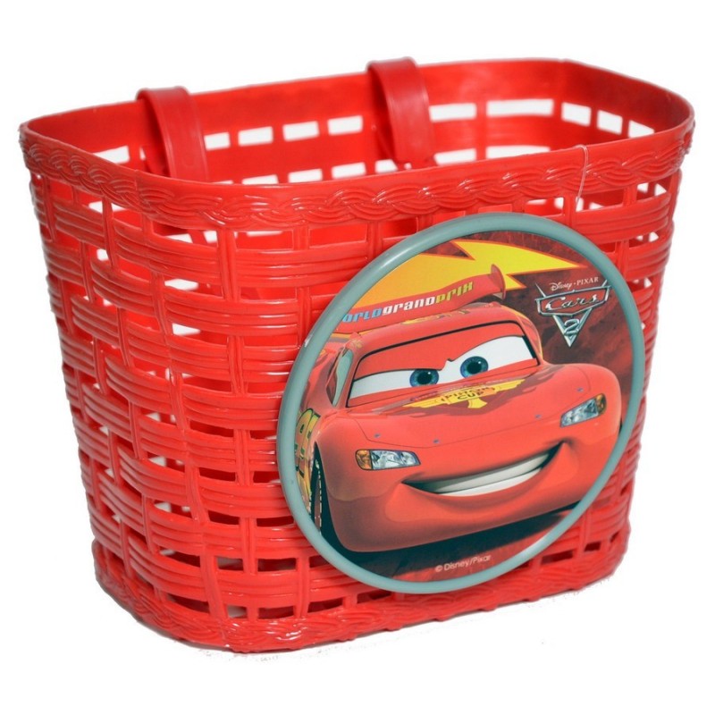 Disney Biler cykelkurv rød - Lynet McQueen frontkurv til børnecykel