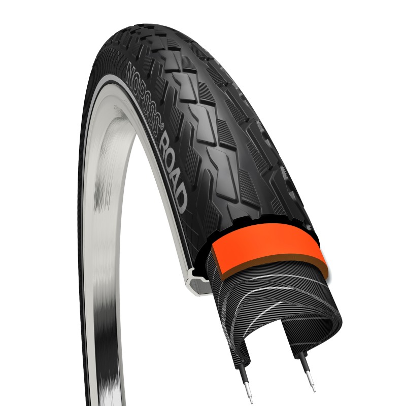 Dæk 26x1,75 NoPssss Road BikePartner Sort R, 5mm, 60TPI Org. nr. 730197 (47-559) (20)