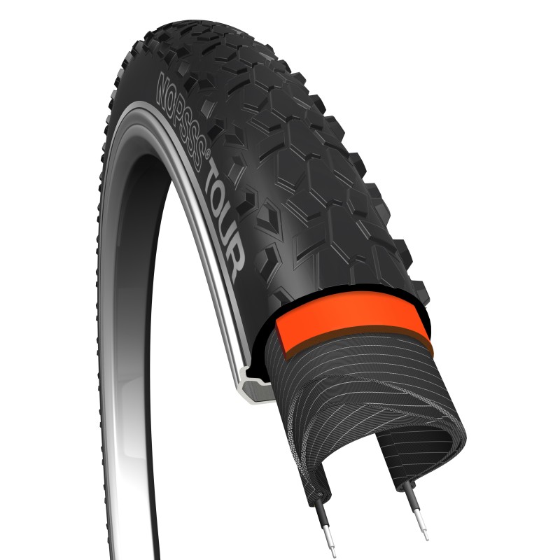 Dæk 20x1,75 NoPssss Tour BikePartner Sort R, 5mm, 60TPI Org. nr.750190 (47-406)