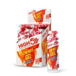 High5 Energy Gel Plus 20 x 40 gr (32 ml) Raspberry Plus m. koffein