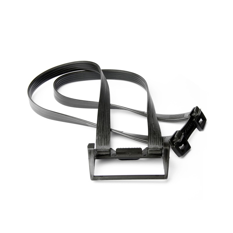 Sort Bibia bagagestrop med plastkroge – cykelstrop til bagagebærer