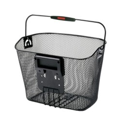 Klickfix UNI cykelkurv sort - netfrontkurv med justerbar højde og håndtag