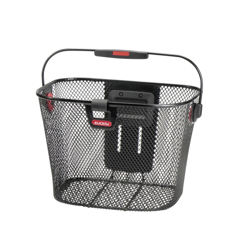 KLICKfix UniLux sort frontkurv med lygteholder og håndtag