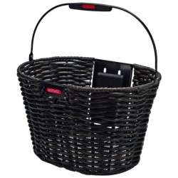 Cykelkurv KLICKFIX Structura Oval sort plastflet 39x24x28 cm frontmontering