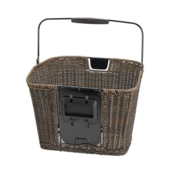 Klickfix STRUCTURA frontkurv i rattan look (brun). Mål (HxLxB: 27x25x34 cm, vol: 16 L. vægt: 1400 g.  Max. bæreevne: 5 kg