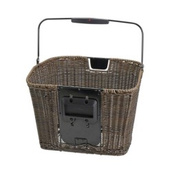 KLICKfix Structura frontkurv i brun rattan-look med håndtag – 16 liter
