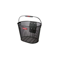 KLICKFIX Oval Plus cykelkurv sort net 36x25x27 cm til frontmontering