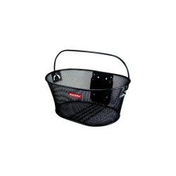 KLICKFIX Oval cykelkurv sort net 40x29x19 cm til frontmontering