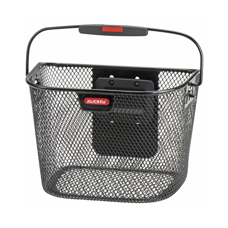 Klickfix Mini sort netkurv – 10 liter frontkurv med håndtag og justerbar plade