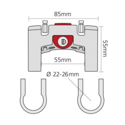 Styradapter m/lås KLICKFIX max. belastning 7 kg Incl. ø22-26 mm bøjler