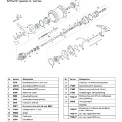 Splittegning SRAM S7 nav m/bremse