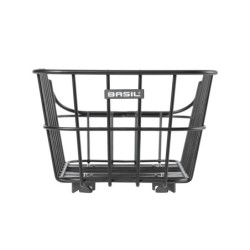 Basil Cento ALU WSL cykelkurv sort monteret bag på elcykel